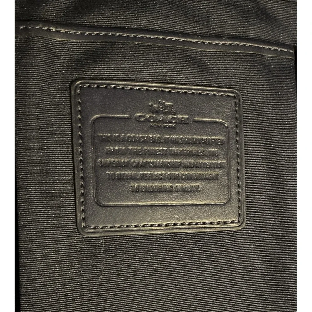 Coach Leather Zip Around Foulard Portfolio Diamond Black Brown